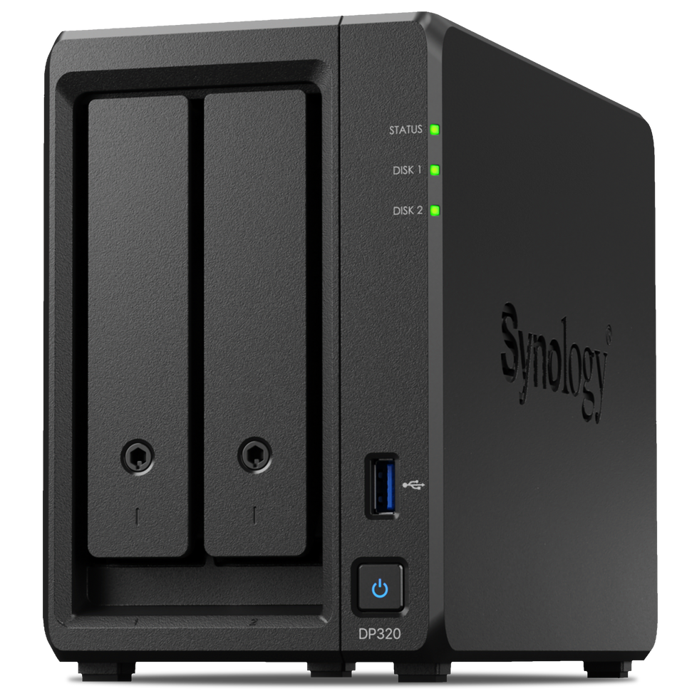 Synology DP320 ActiveProtect Appliance - AMD R1600 Desktop Backup Server with 2x 8TB HDD in RAID 1, 8GB RAM