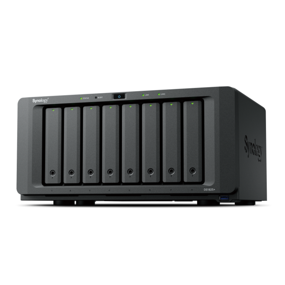 Synology DS1825+ 8-Bay NAS - AMD Ryzen V1500B Quad-Core, 4GB RAM (Expandable to 18 Bays)