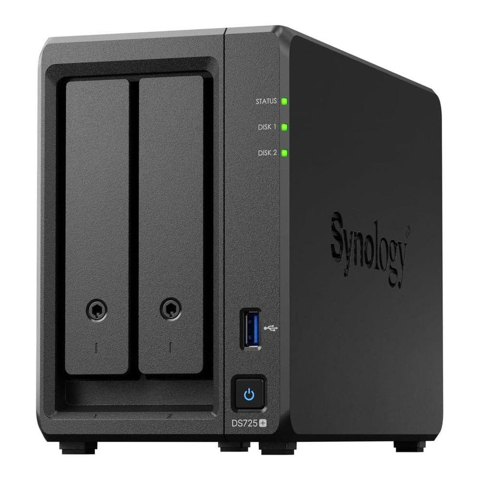 Synology DS725+ 2-Bay NAS with AMD Ryzen R1600 CPU, 4GB RAM, 1GbE & 2.5GbE Ports