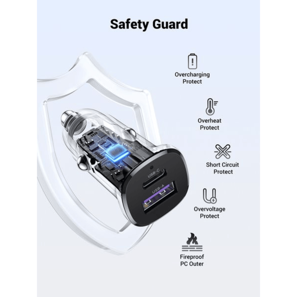 Image 2 for UGREEN Car Charger Fast Charging 30W 2Ports