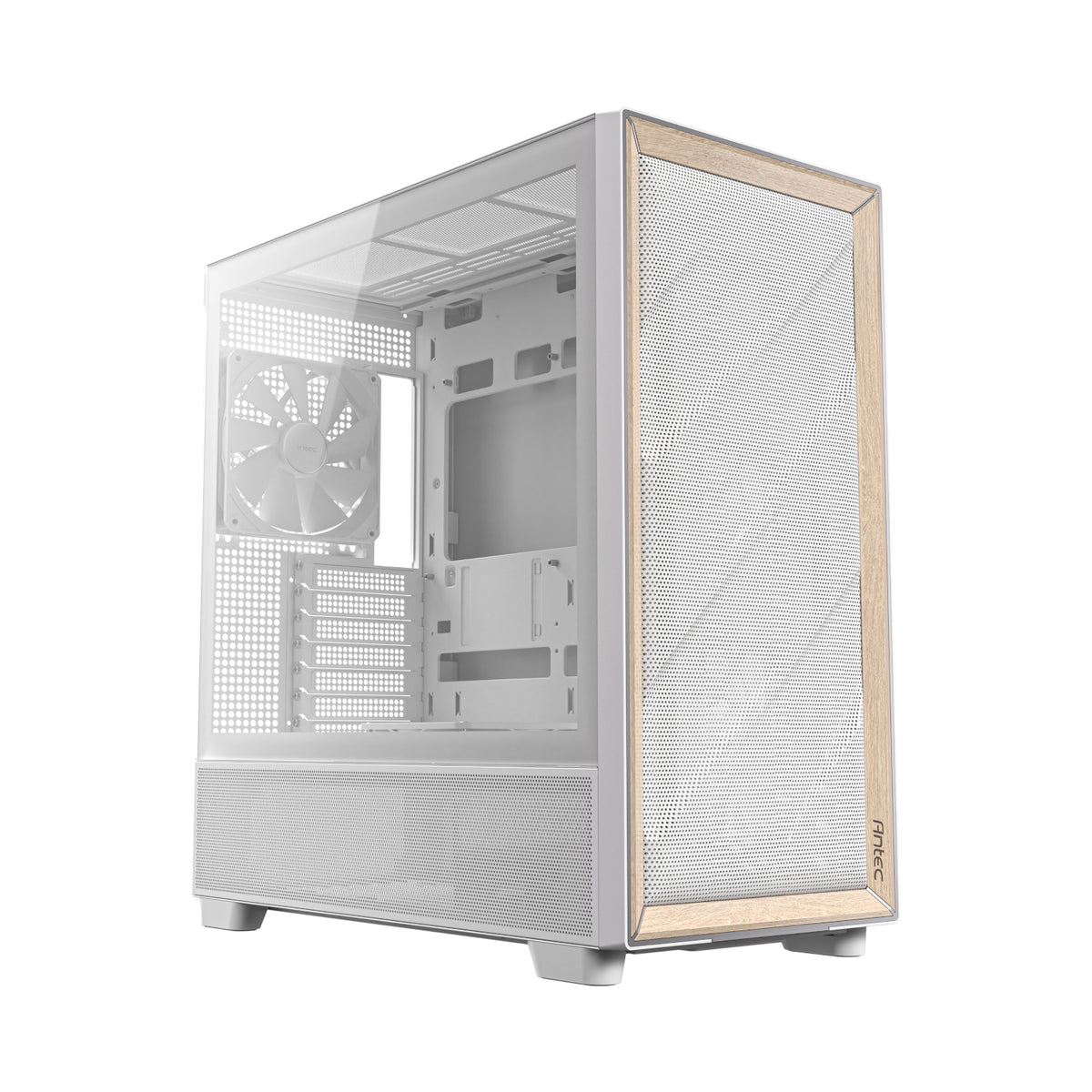 Image 1 for Antec FLUX Mid-Tower E-ATX Gaming Chassis Wood Front Panel - White