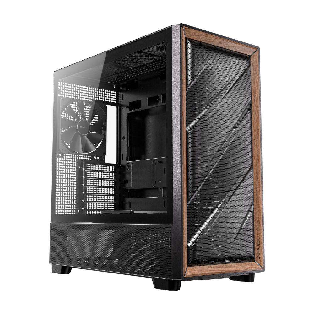 Image 1 for Antec FLUX ATX WOOD Mid Tower Gaming Chassis – Black