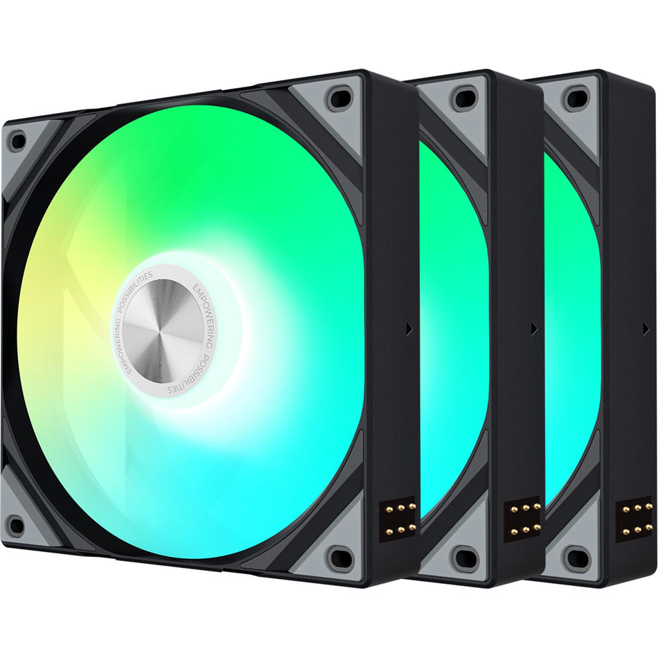 Aerocool APNX FP3 120mm PWM ARGB Case Fan - Black (3 Pack)