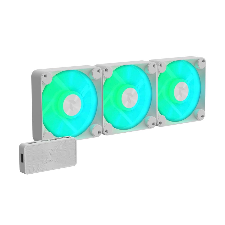 Aerocool APNX FP3 120mm PWM ARGB Case Fan - White (3-Pack)