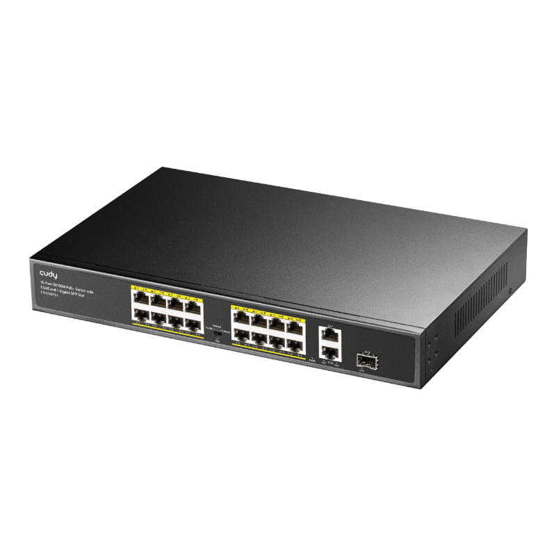 Image 2 for Cudy 16-Port Unmanaged PoE+ Switch - Rack Mount
