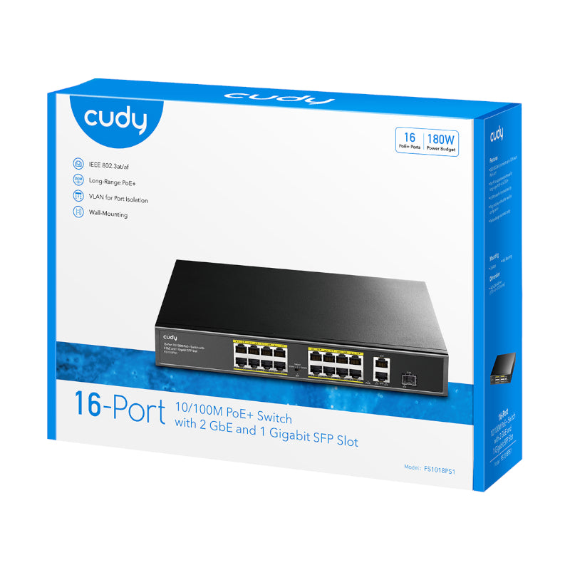 Image 4 for Cudy 16-Port Unmanaged PoE+ Switch - Rack Mount
