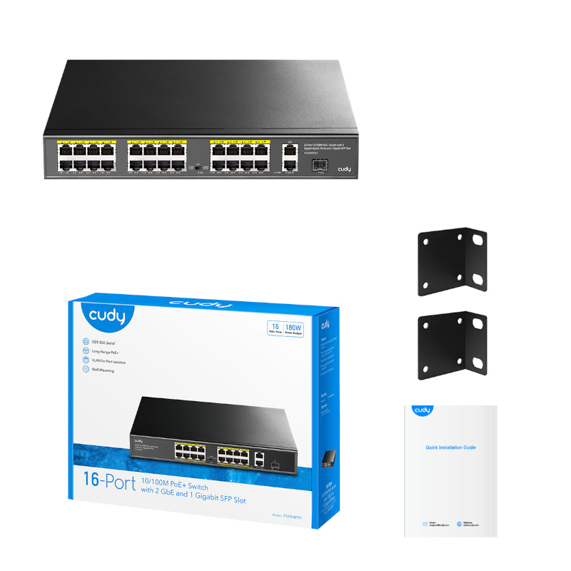 Image 5 for Cudy 16-Port Unmanaged PoE+ Switch - Rack Mount