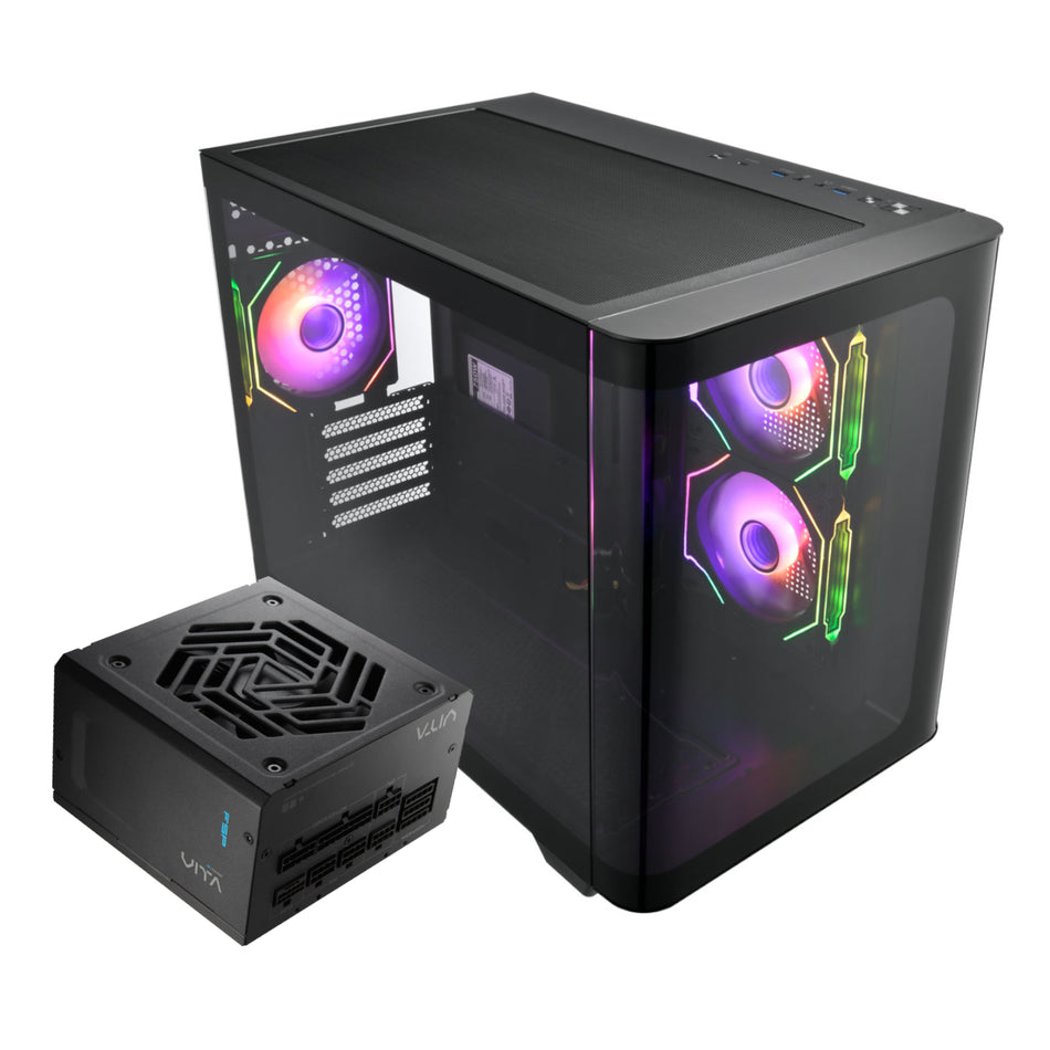 Image 1 for FSP S380 M-ATX ARGB Gaming Chassis and VITA GM 750W Power Supply Bundle