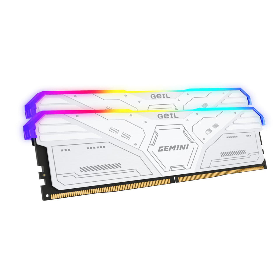 Image 1 for GeiL Gemini RGB 32GB KIT(2X16GB) 6000MHz DDR5 Desktop Gaming Memory - White
