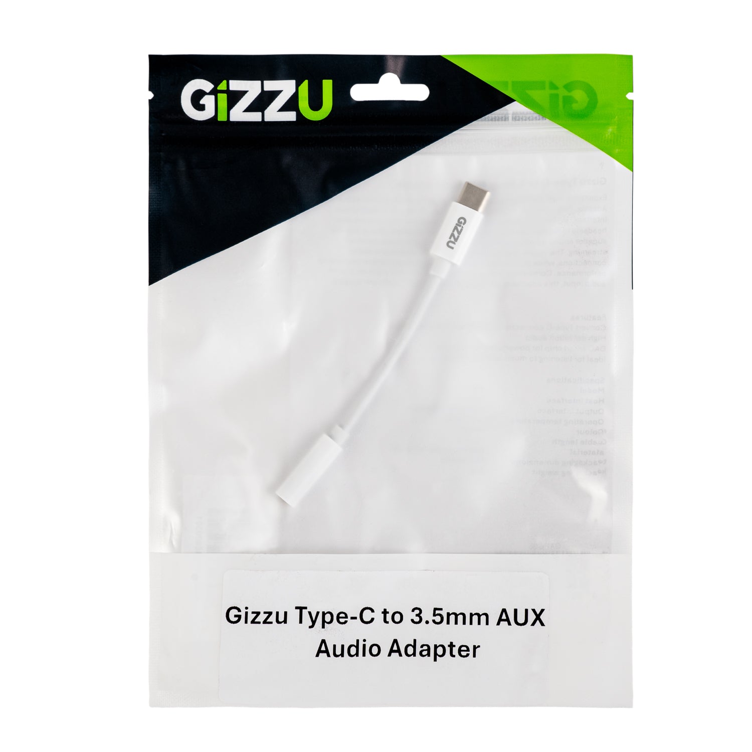 Image 4 for Gizzu USB Type-C to 3.5mm AUX Audio Adapter - White