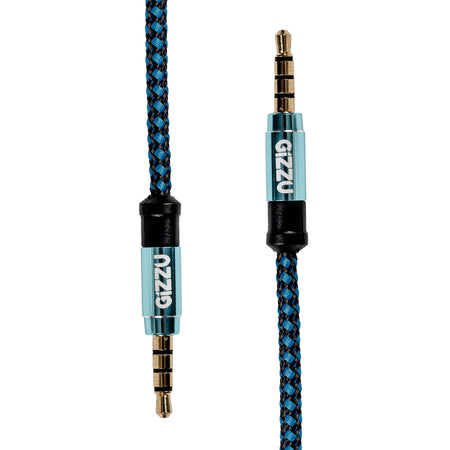 Image 2 for Gizzu 3.5mm AUX Cable 1.5m - Black/Blue