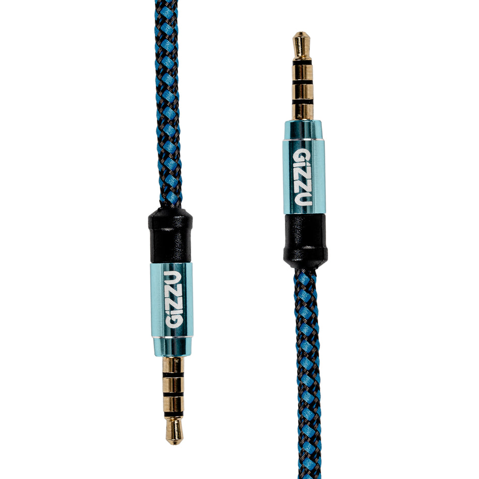 Image 2 for Gizzu 3.5mm AUX Cable 1.5m - Black/Blue