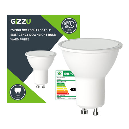 Image 1 for Gizzu Everglow Rechargeable Warm White Emergency Downlight Bulb