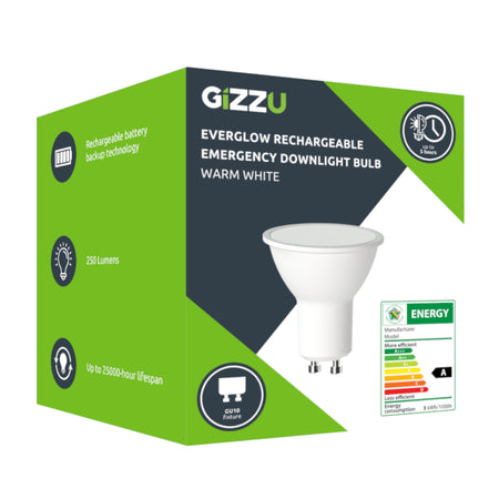 Image 4 for Gizzu Everglow Rechargeable Warm White Emergency Downlight Bulb