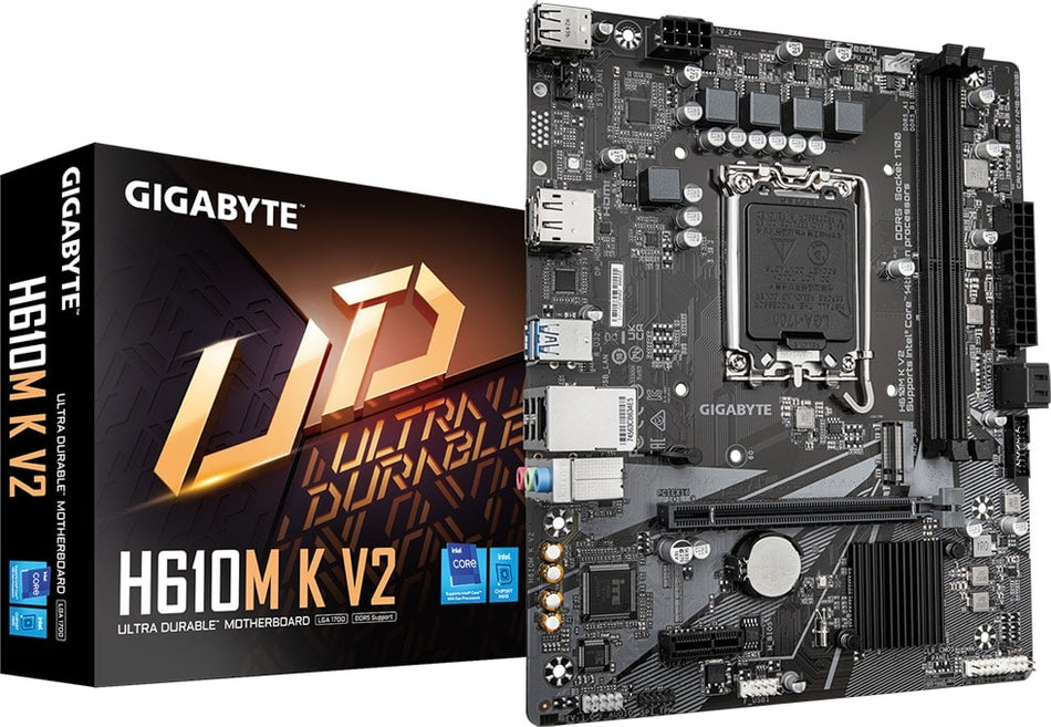 GIGABYTE H610M K V2 LGA 1700 Motherboard - Intel H610 Chipset, mATX