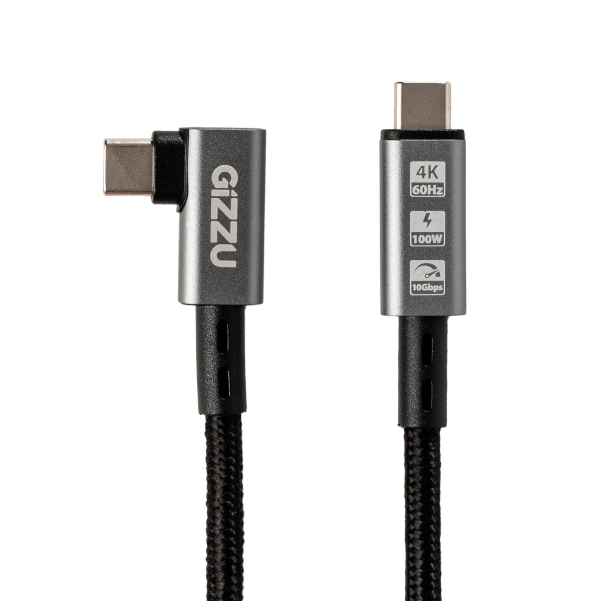 Image 2 for Gizzu 100W 10Gbps Type-C Angled 1m Cable