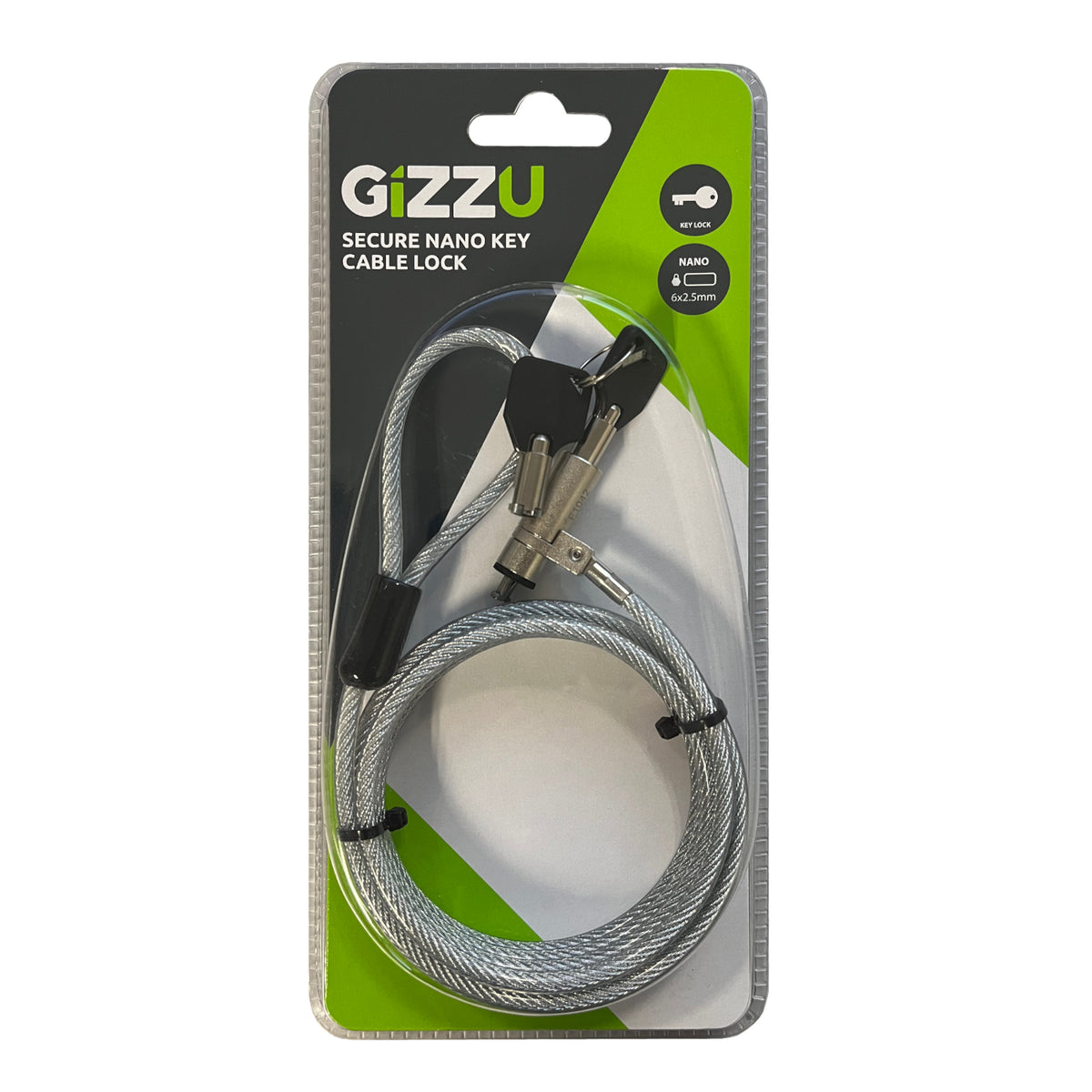Image 2 for GIZZU 1.8m Nano Key Lock Security Cable with Key