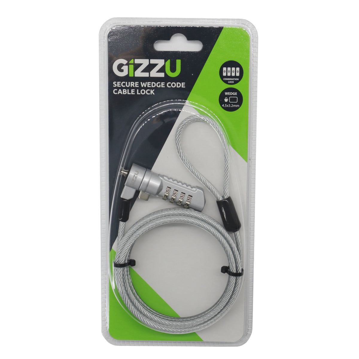 Image 2 for Gizzu Secure Wedge Code Cable Lock 1.8m