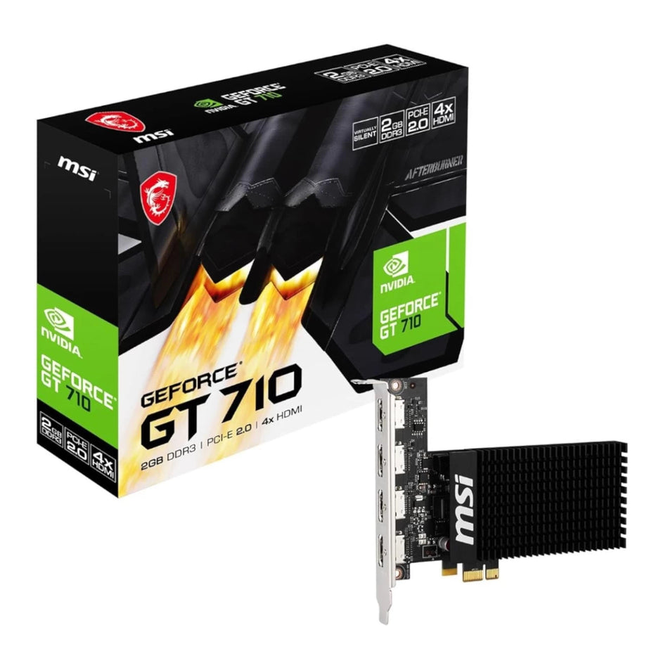 Image 1 for MSI Nvidia GeForce GT 710 2GD3H 2GB 64-BIT 4x HDMI Graphics Card