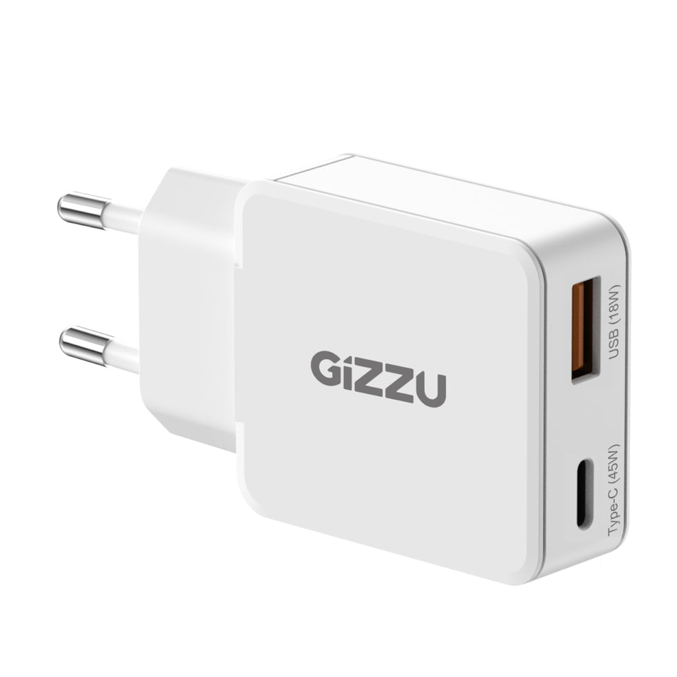Image 1 for Gizzu 2-Port 45W GaN Wall Charger