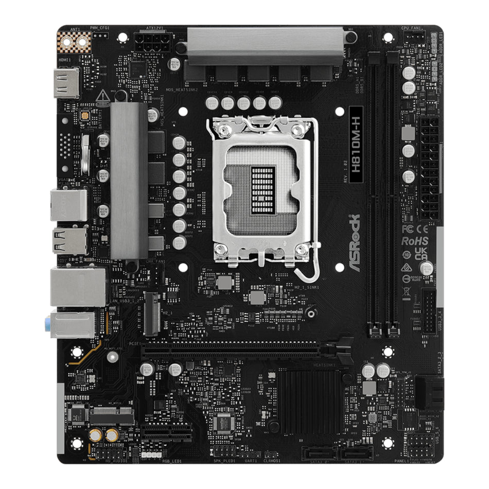 Image 2 for ASRock H810M-H Intel LGA1851 Micro ATX Motherboard - Black