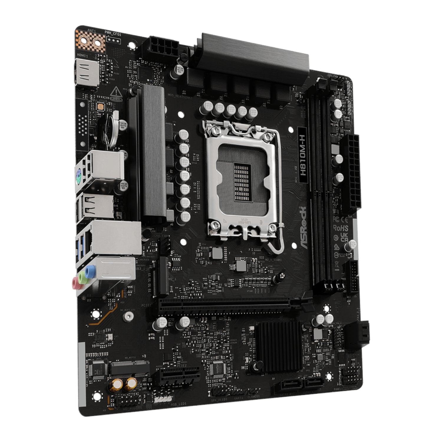 Image 3 for ASRock H810M-H Intel LGA1851 Micro ATX Motherboard - Black