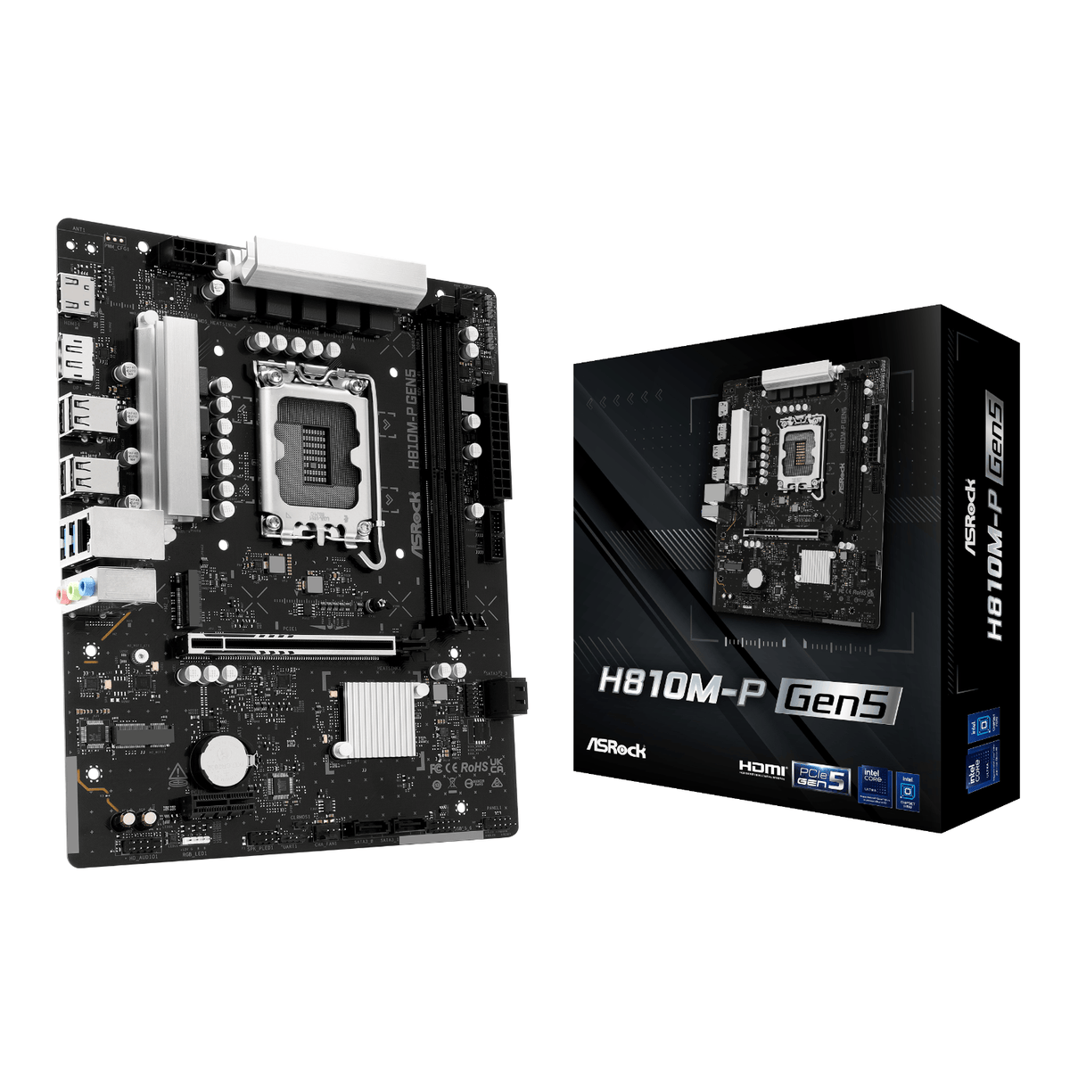 Image 1 for ASROCK H810M-P Gen 5 Intel LGA 1851 M-ATX Motherboard