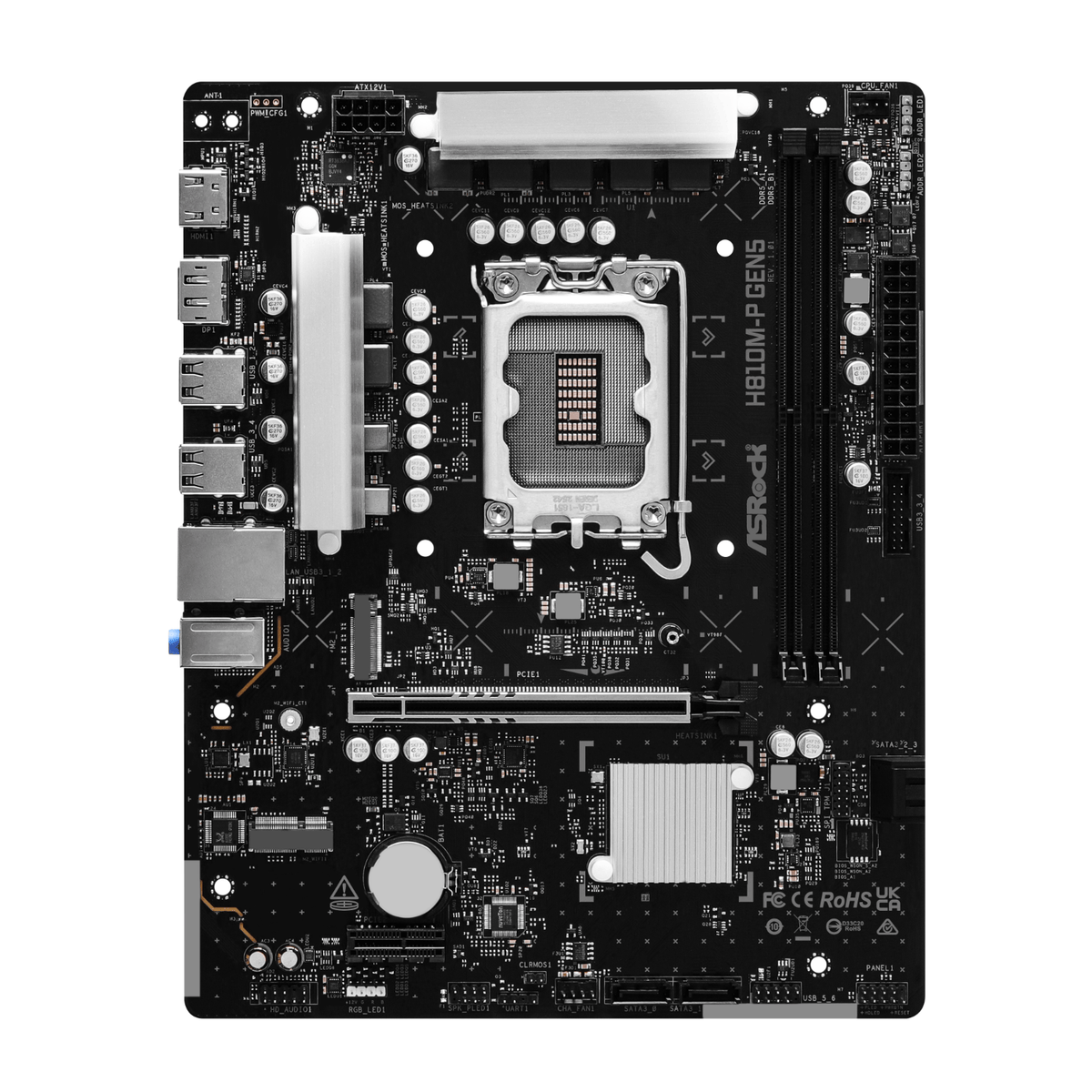 Image 2 for ASROCK H810M-P Gen 5 Intel LGA 1851 M-ATX Motherboard