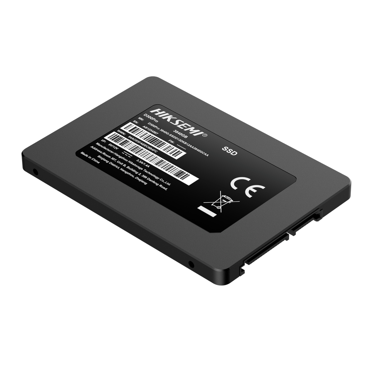 Image 1 for Hiksemi D300 PRO Tantalum Capacitor 3840GB SATA III Enterprise SSD
