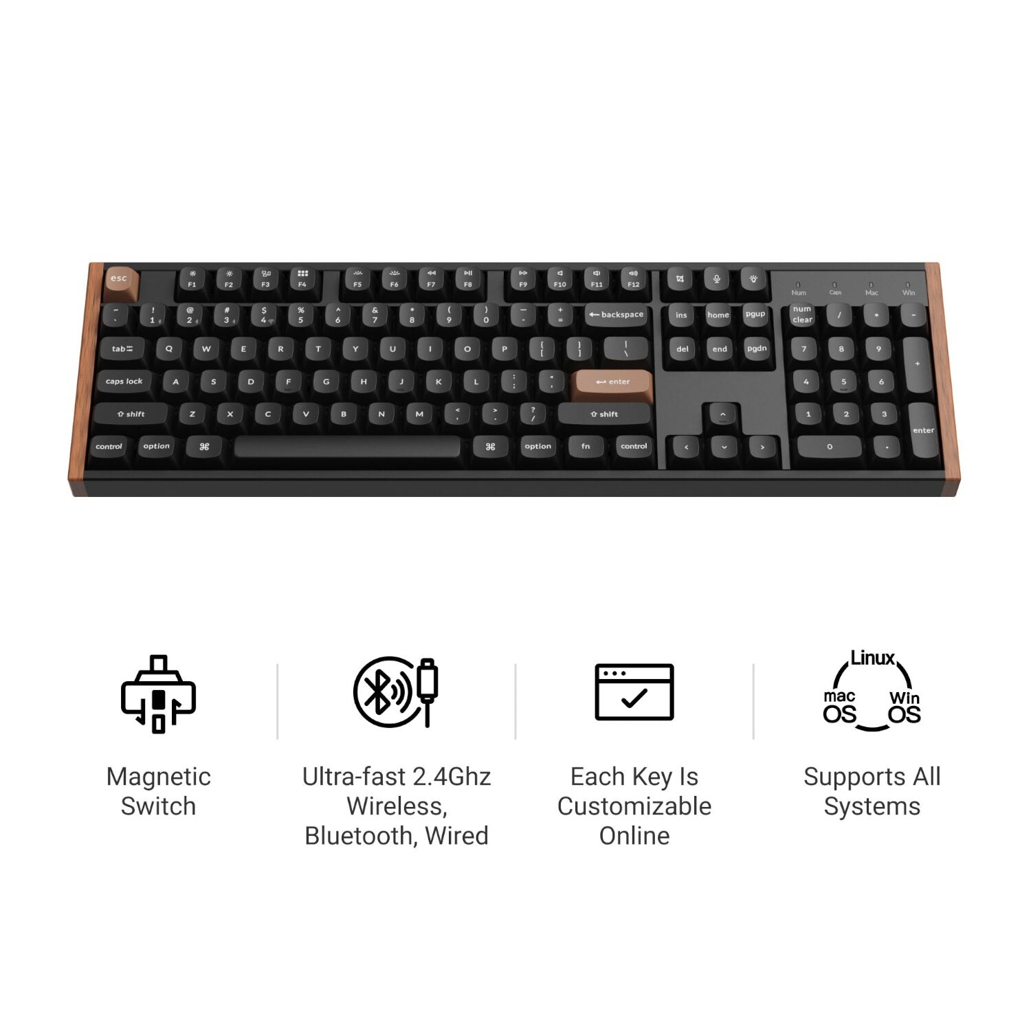 Image 3 for Keychron K10 HE 100% Wireless Magnetic Gaming Keyboard Nebula Switches – Black