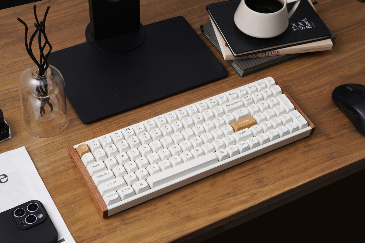 Image 3 for Keychron K4 HE 96% Magnetic Switch Hot-Swap RGB Wireless Keyboard – White (Wood + Aluminium)