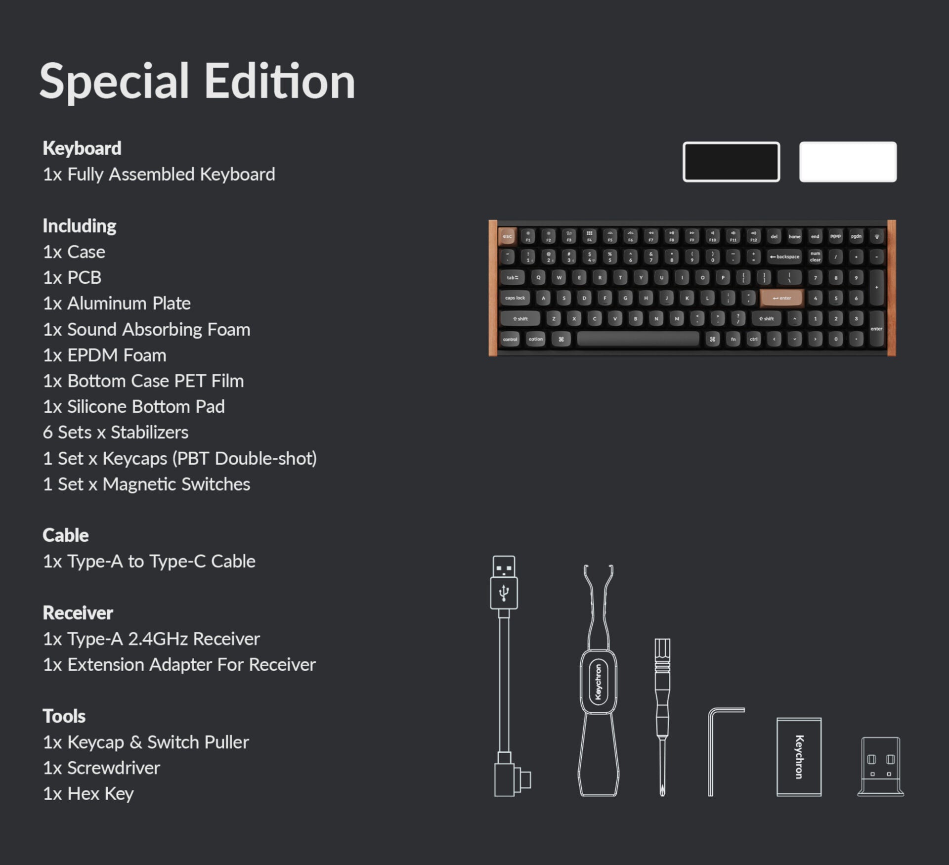 Image 6 for Keychron K4 HE 96% Magnetic Switch Hot-Swap RGB Wireless Keyboard – White (Wood + Aluminium)