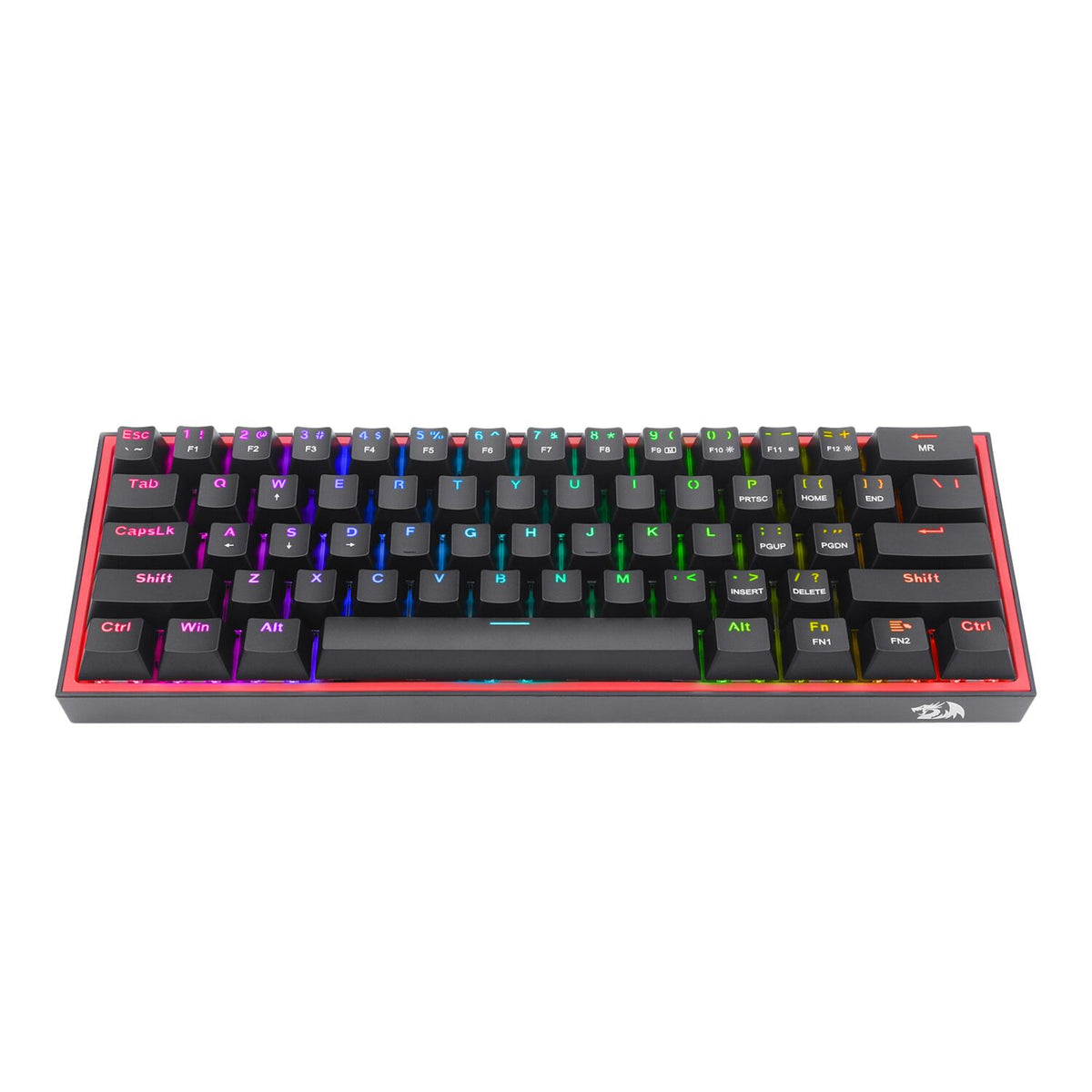 Image 2 for Redragon K616 FIZZ Pro 61-Key RGB Mechanical Gaming Keyboard – Black (60%, RGB, Wireless/Wired, Hot-Swappable)