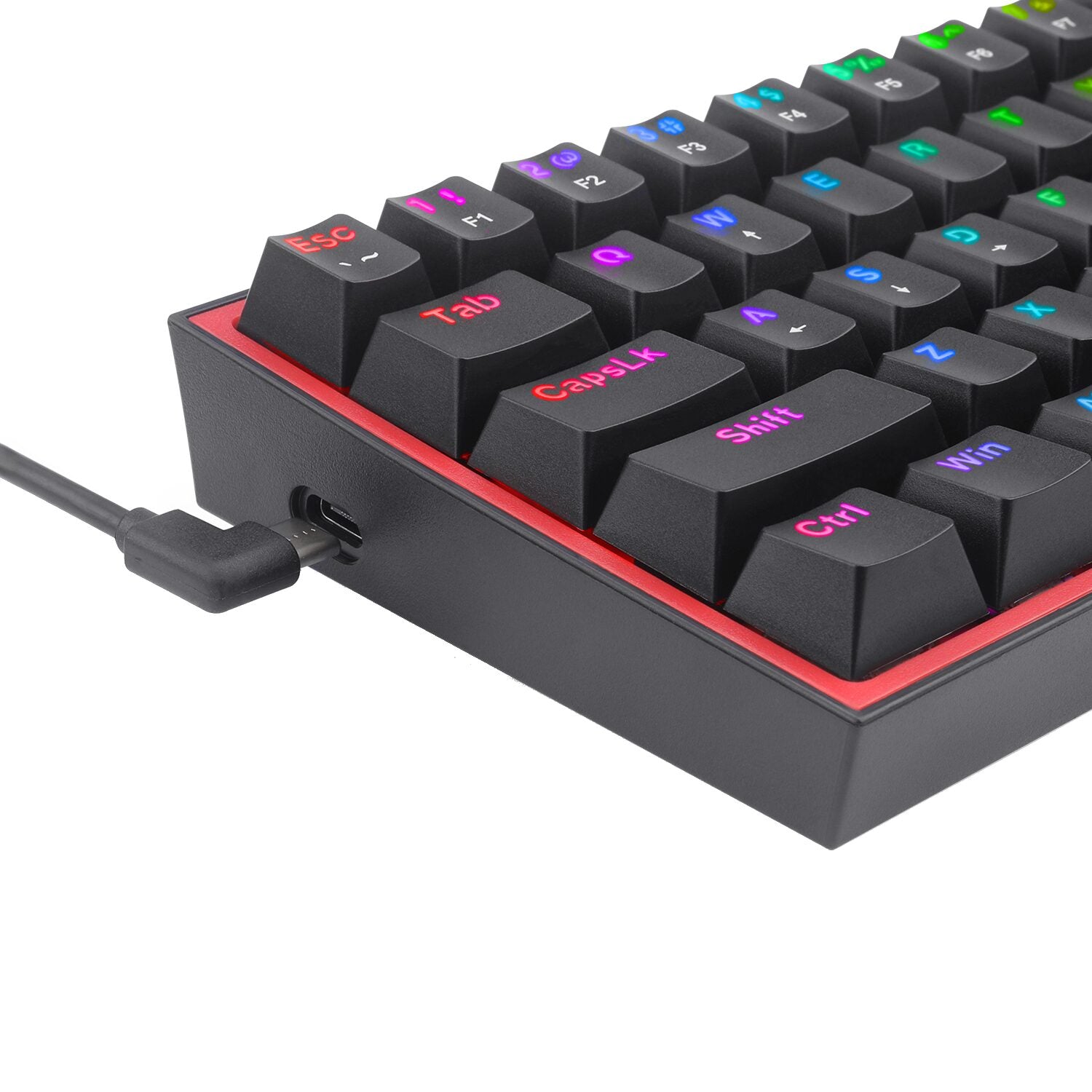Image 8 for Redragon K616 FIZZ Pro 61-Key RGB Mechanical Gaming Keyboard – Black (60%, RGB, Wireless/Wired, Hot-Swappable)