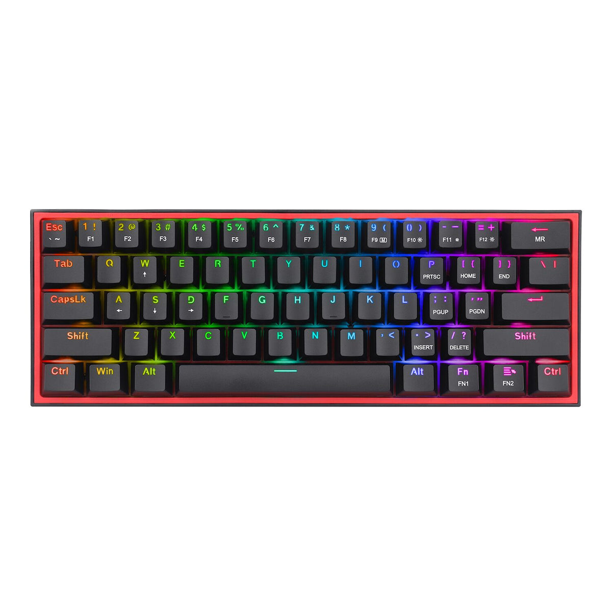 Image 1 for Redragon K616 FIZZ Pro 61-Key RGB Mechanical Gaming Keyboard – Black (60%, RGB, Wireless/Wired, Hot-Swappable)