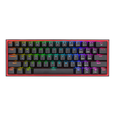 Image 1 for Redragon K616 FIZZ Pro 61-Key RGB Mechanical Gaming Keyboard – Black (60%, RGB, Wireless/Wired, Hot-Swappable)