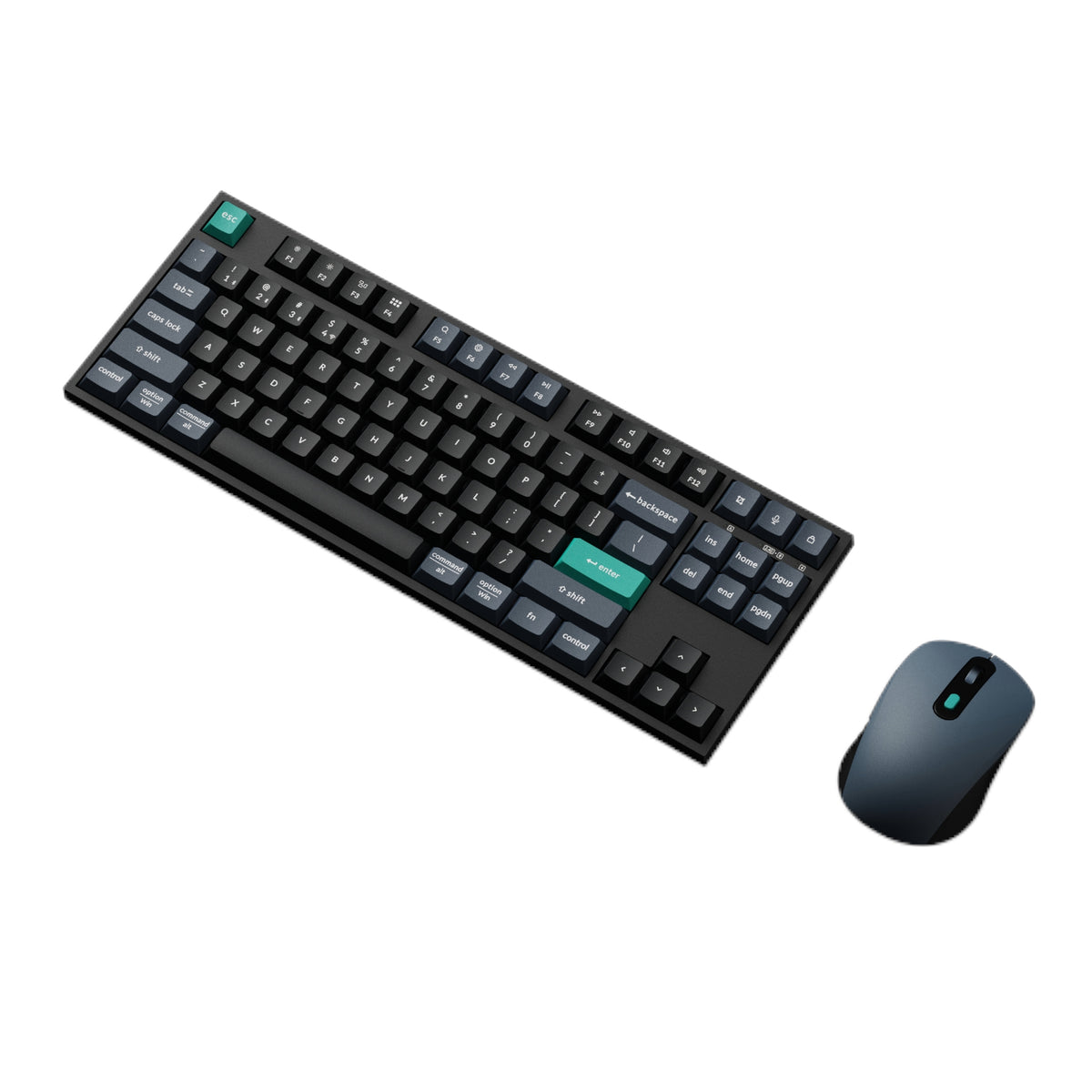 Image 1 for Keychron B33 80% TKL Wireless Keyboard and Mouse Combo – Black/Green