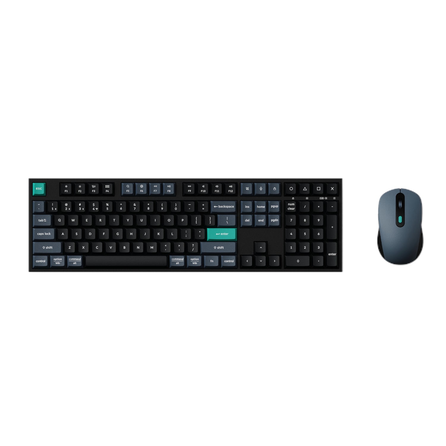 Image 2 for Keychron B36 100% Layout Wireless Keyboard and Mouse Combo – Black/Green