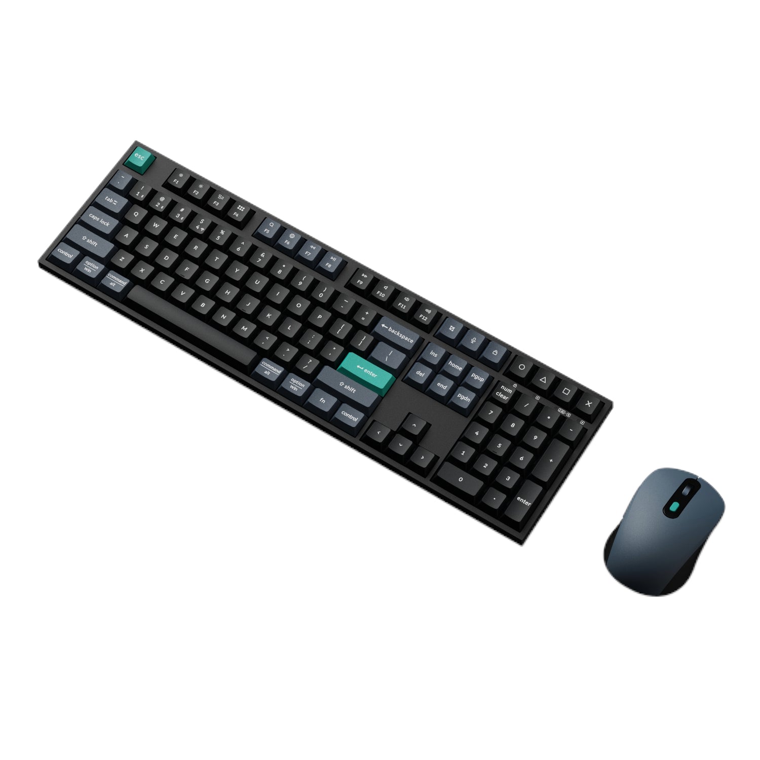 Image 1 for Keychron B36 100% Layout Wireless Keyboard and Mouse Combo – Black/Green