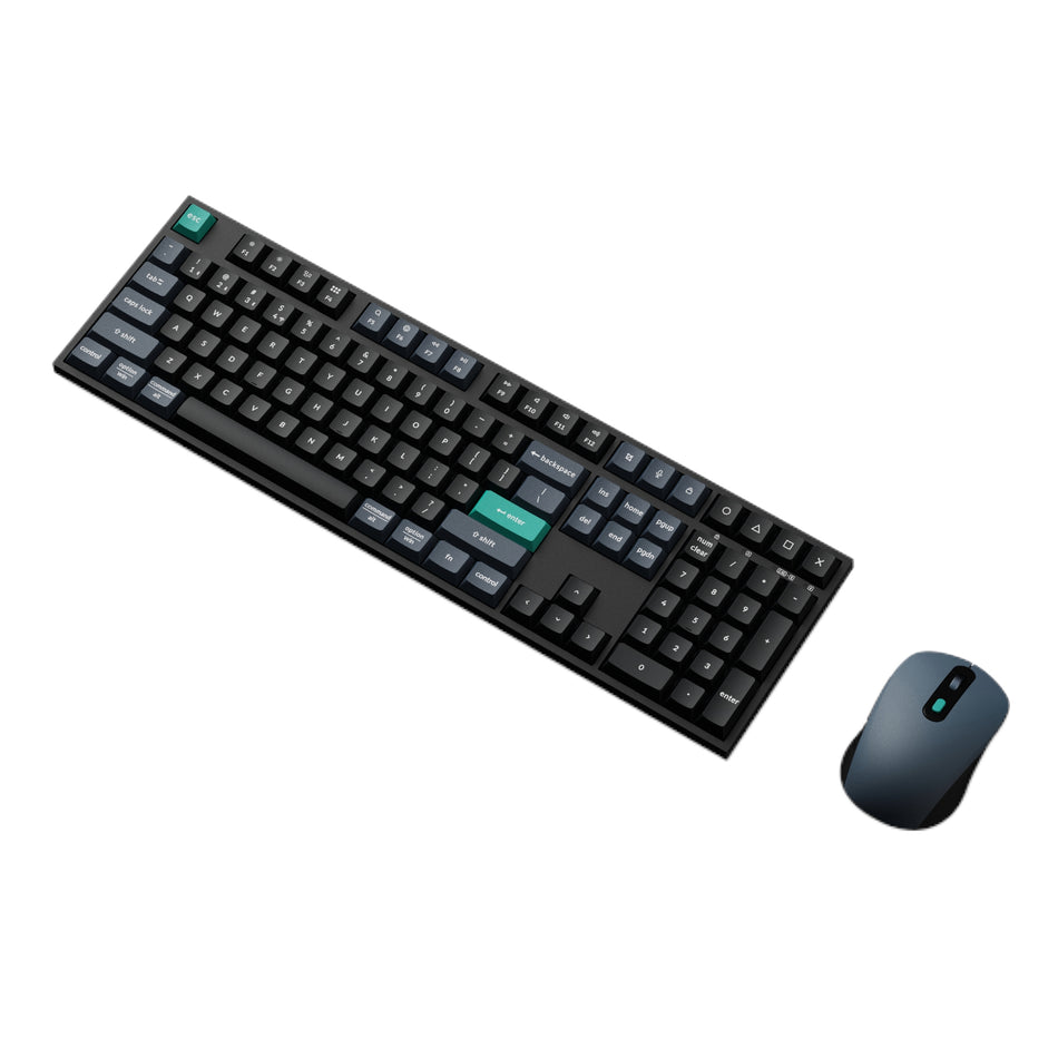 Image 1 for Keychron B36 100% Layout Wireless Keyboard and Mouse Combo – Black/Green