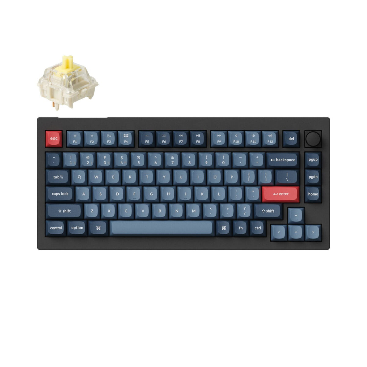 Image 1 for Keychron V1 Max QMK/VIA Wireless Custom Mechanical Keyboard | BANANA Switches – Black