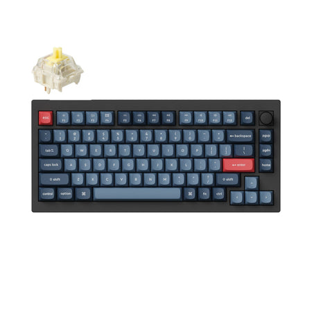 Image 1 for Keychron V1 Max QMK/VIA Wireless Custom Mechanical Keyboard | BANANA Switches – Black