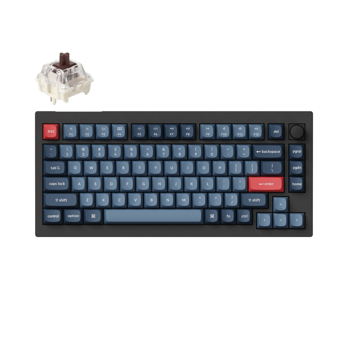 Image 1 for Keychron V1 Max QMK/VIA Wireless Custom Mechanical Keyboard | BROWN Switches – Black