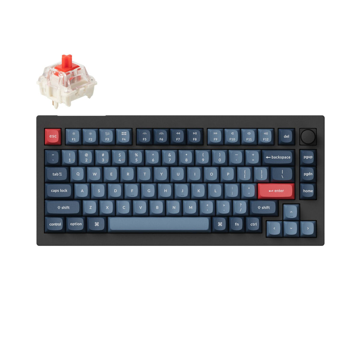 Image 1 for Keychron V1 Max QMK/VIA Wireless Custom Mechanical Keyboard | RED Switches - Black