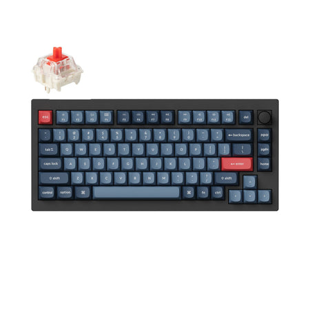 Image 1 for Keychron V1 Max QMK/VIA Wireless Custom Mechanical Keyboard | RED Switches - Black