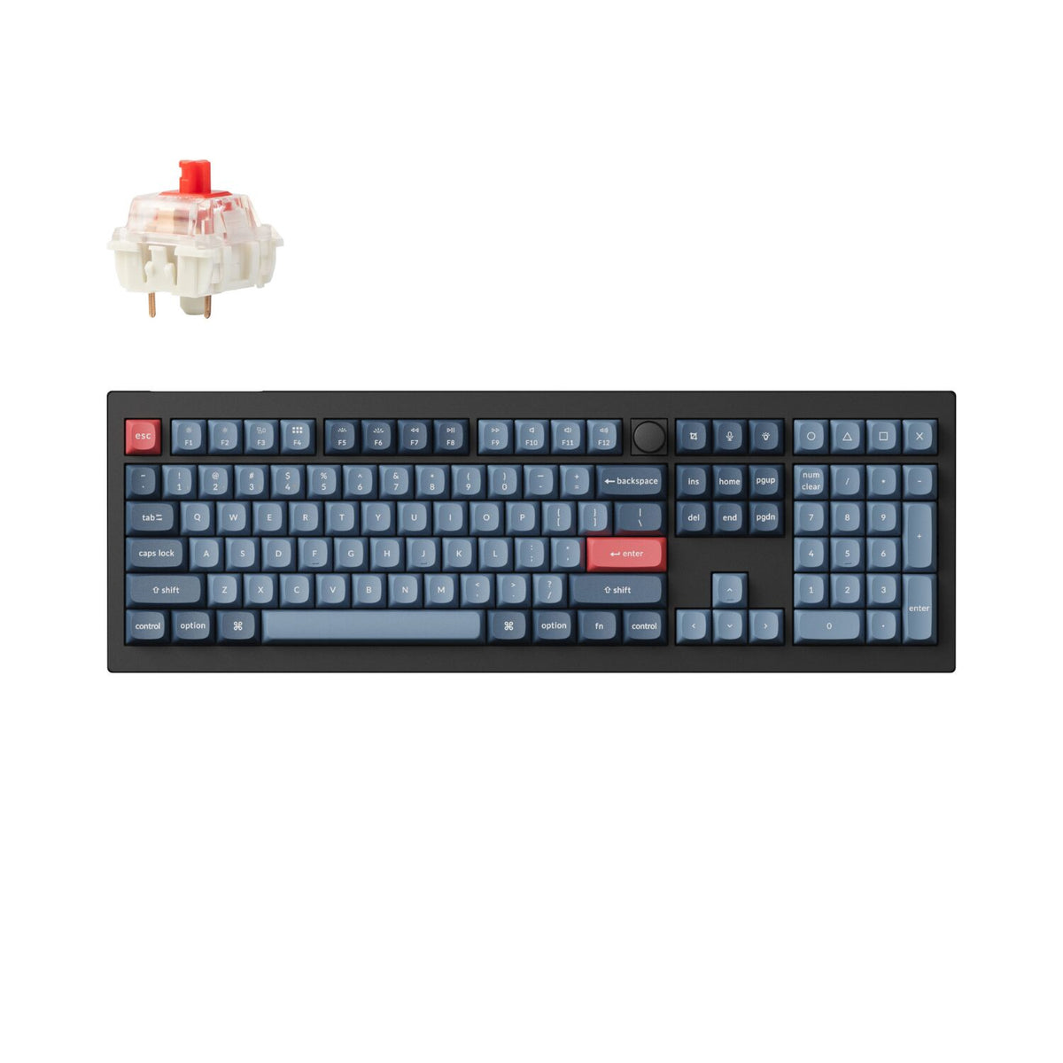 Image 1 for Keychron V6 Max QMK/VIA RED Wireless Custom Mechanical Keyboard | RED Switch - Black