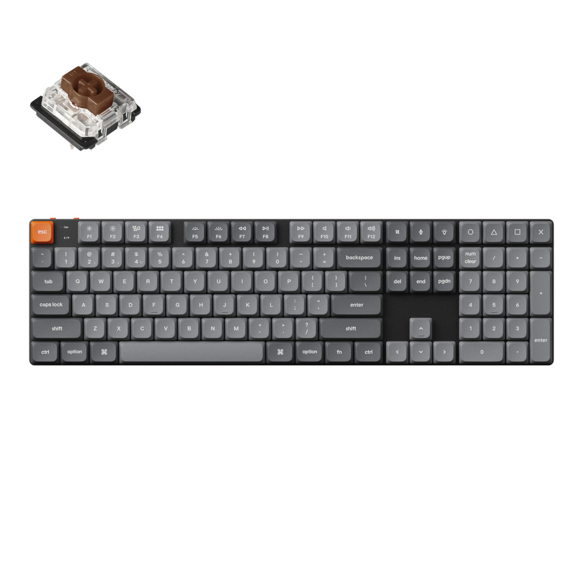 Image 1 for Keychron K5 Max QMK/VIA Full-sized Wireless Custom Mechanical Keyboard | BROWN Switches