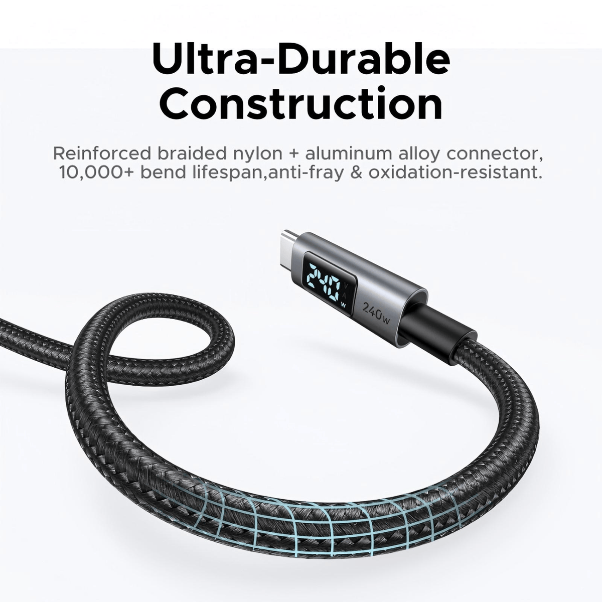 Image 5 for UGREEN 240W USB Type-C Cable with LED Display 2M