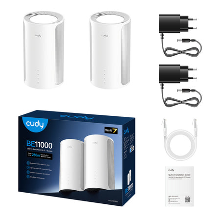 Image 2 for Cudy BE11000 Wi-Fi7 Tri-band Mesh Wi-Fi System - 2 Pack