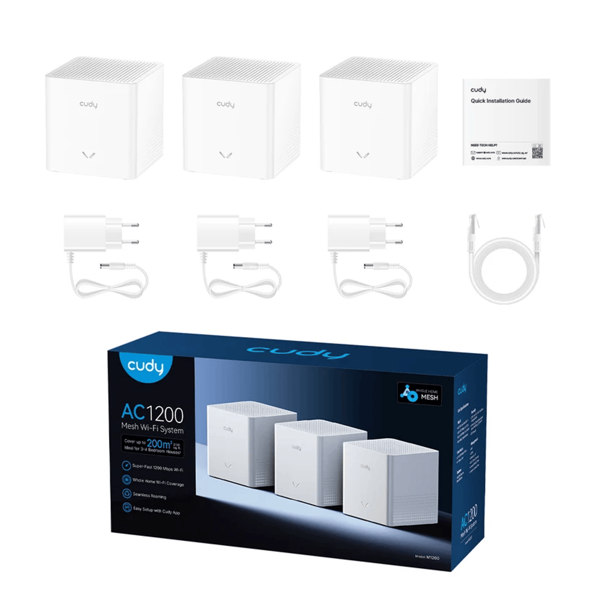 Image 4 for CUDY AC1200 Mesh Wi-Fi System 3 Pack